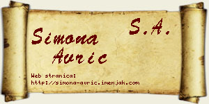Simona Avrić vizit kartica